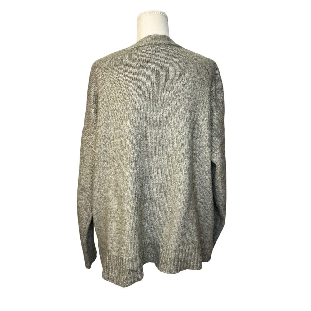 Ella Moss Cardigan Sweater Large Olive Green Minimalist Cozy Casual Layering - Picture 2 of 16